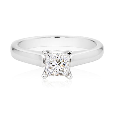 Promise 18ct White Gold Princess Cut with 1/2 CARAT of Certified Diamonds Ring