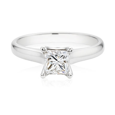 Promise 18ct White Gold Princess Cut with 1 CARAT of Certified Diamonds Ring