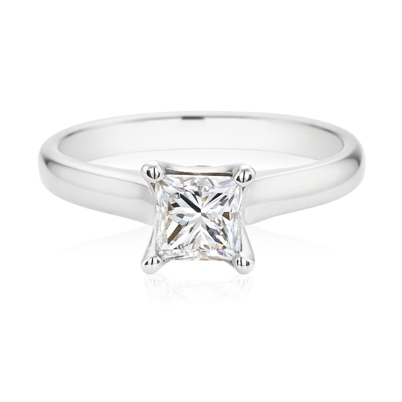 Promise 18ct White Gold Princess Cut with 1 CARAT of Certified Diamonds Ring