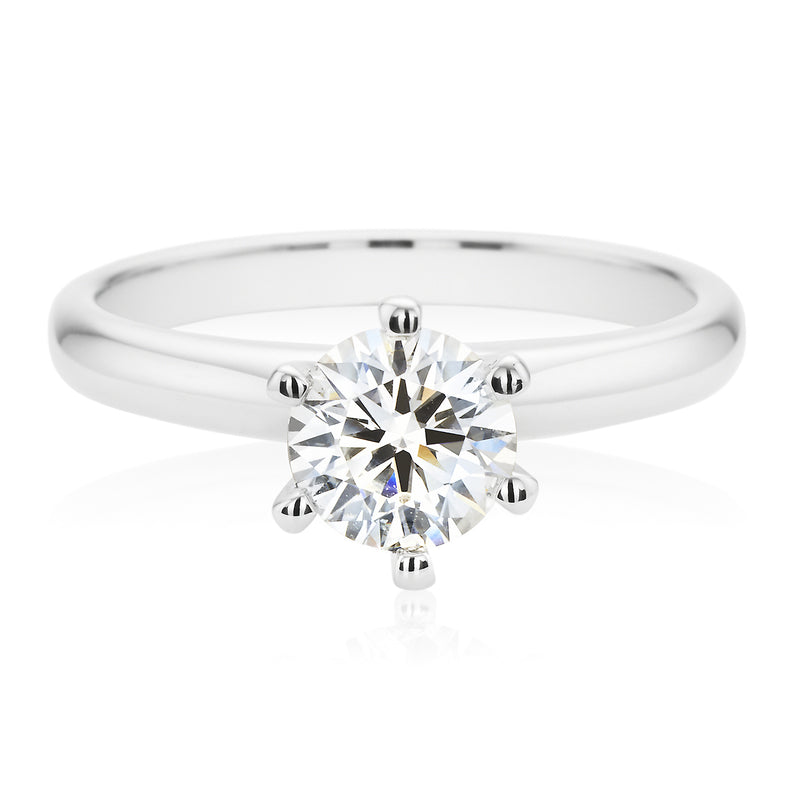 Promise 18ct White Gold Round Brilliant Cut with 1 CARAT of Diamond Ring