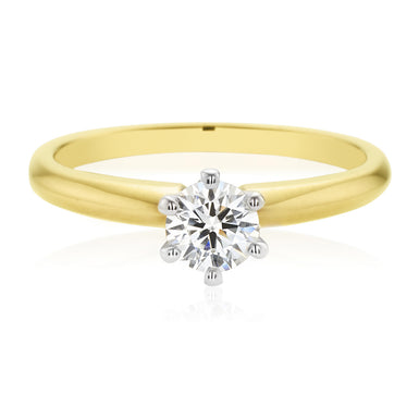 Promise 18ct Two Tone Gold Round Brilliant Cut with 1/2 CARAT of Diamonds Ring