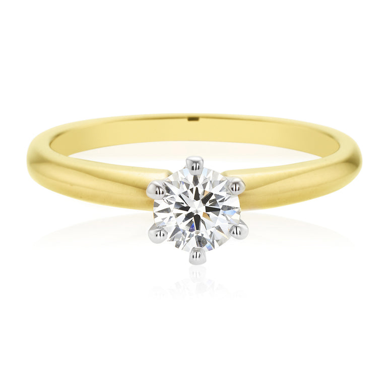 Promise 18ct Two Tone Gold Round Brilliant Cut with 1/2 CARAT of Diamonds Ring