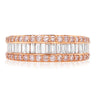 Pink Diamonds Platinum & 18ct Rose Gold Round & Baguette Cut with 1 CARAT tw of Diamonds Ring