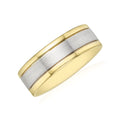 9ct Two Tone Gold Patterened Wedder Ring