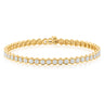 9ct Yellow Gold Round Brilliant Cut with 1 CARAT tw of Diamonds Tennis Bracelet