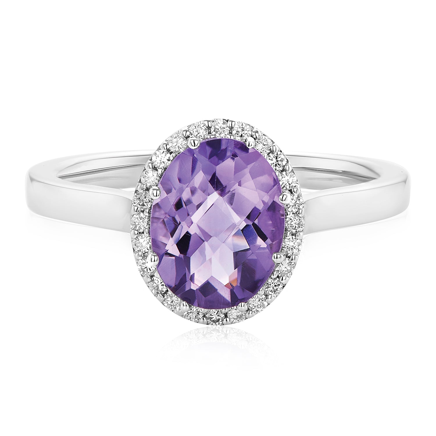 Amethyst and diamond ring deals white gold