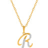 9ct Yellow Gold Round Brilliant Cut with 0.06 CARAT tw of Diamonds Initial R Pendant