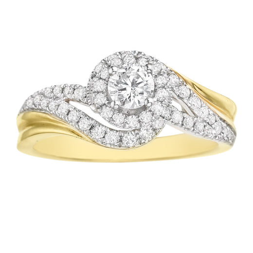 14ct Yellow Gold Round Brilliant Cut with 3/4 CARAT tw of Diamonds Ring