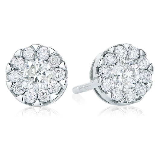 18ct White Gold Round Brilliant Cut with 0.74 CARAT tw of Diamonds Earrings