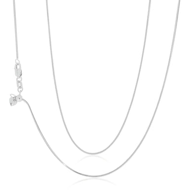 9ct White Gold 45-50cm Adjustable Snake Chain