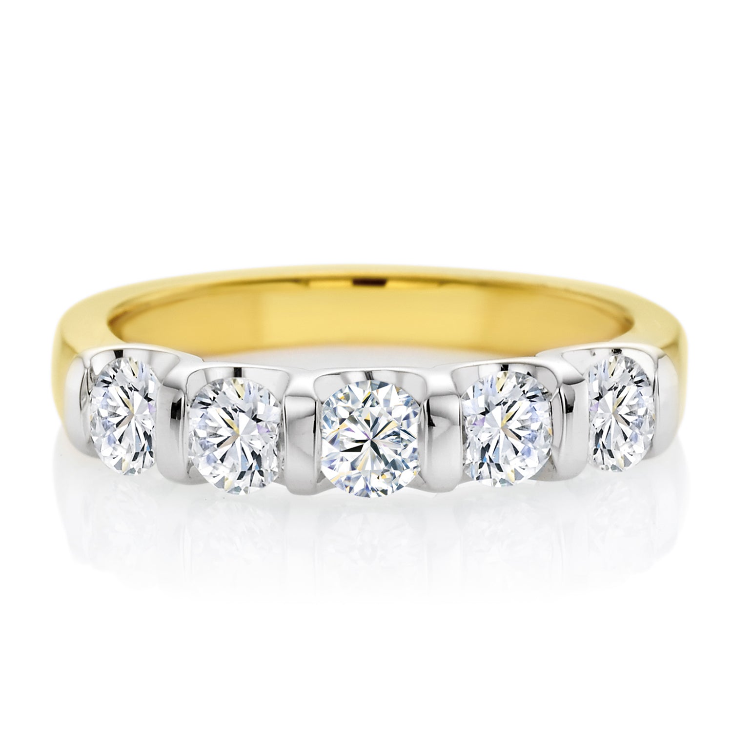 Forevermark 18ct Two Tone Gold Round Cut with 1 CARAT tw of Diamonds R ...