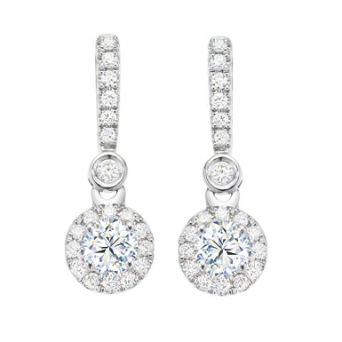 Forevermark 18ct White Gold Round Cut with 0.65 CARAT tw of Diamonds Earrings