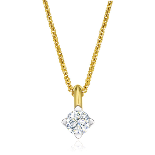Forevermark 18ct Yellow Gold Round Cut with 1/3 CARAT of Diamonds Pendant