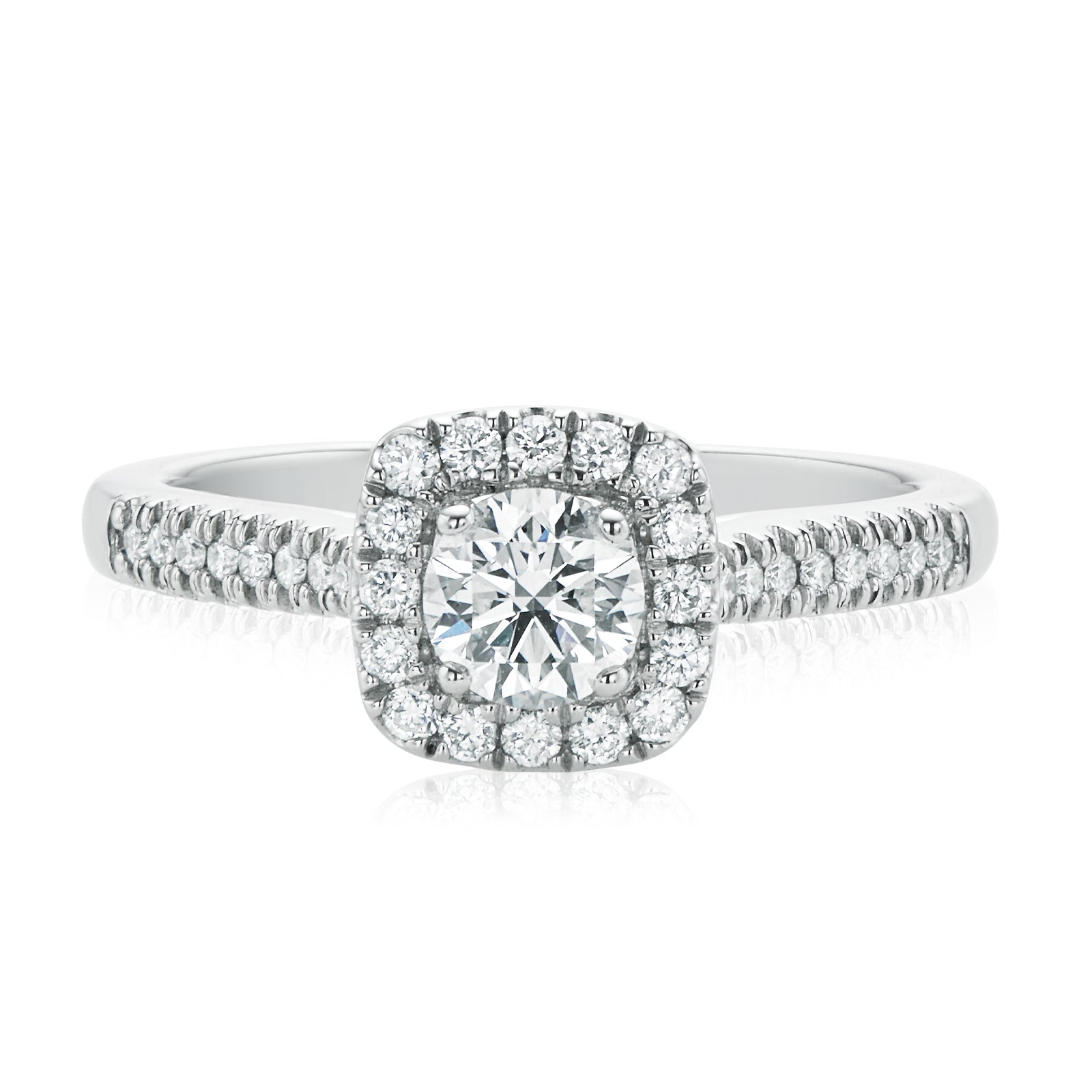 Forevermark 18ct White Gold Round Cut 0.75 CTW Diamond Ring