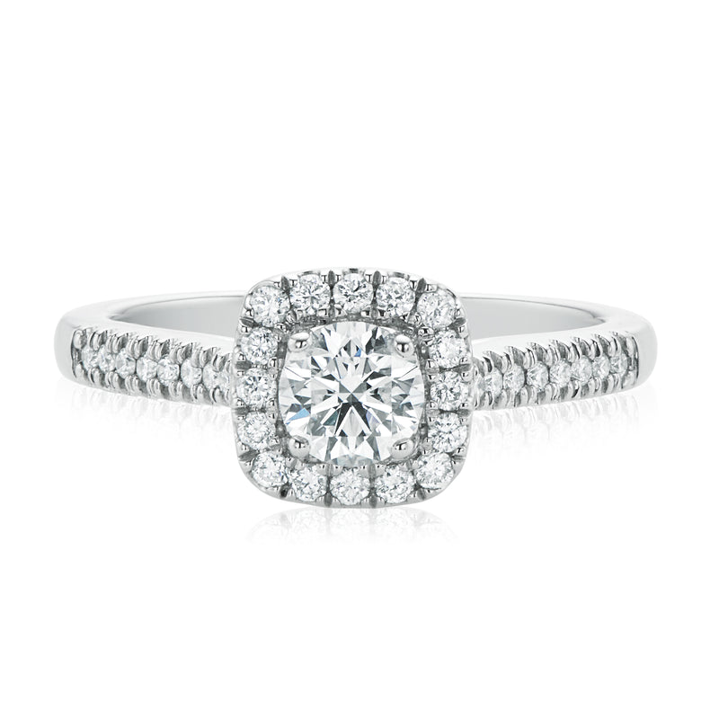 Forevermark 18ct White Gold Round Cut 0.75 CTW Diamond Ring