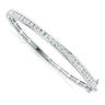 9ct White Gold Round Brilliant Cut with 2 CARAT tw of Diamonds Bangle