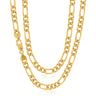 9ct Yellow Gold 55cm Diamond Cut Bevel, Square & Concave 1:3 Figaro Chain