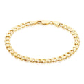 9ct Yellow Gold 6mm Bevelled Diamond Cut Curb 21cm Bracelet