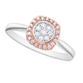 Pink Diamonds 9ct Rose & White Gold Round Cut with 0.20 CARAT tw of Diamonds Ring
