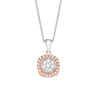 Pink Diamonds 9ct Rose & White Gold Round Cut with 0.20 CARAT tw of Diamond Pendant