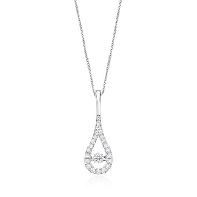 18ct White Gold Round Brilliant Cut with 0.60 CARAT tw of Diamond Pendant