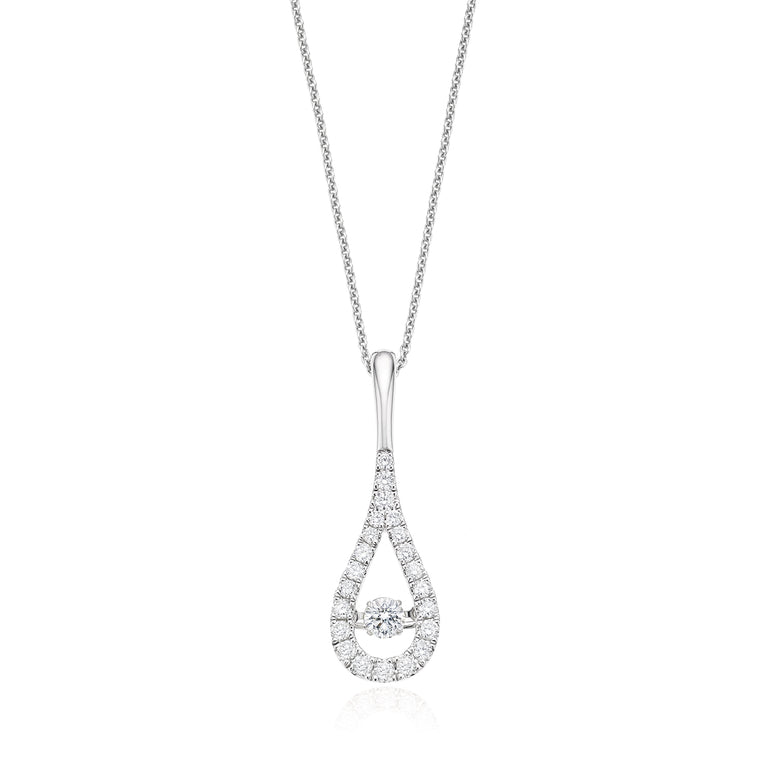 18ct White Gold Round Brilliant Cut with 0.60 CARAT tw of Diamond Pendant