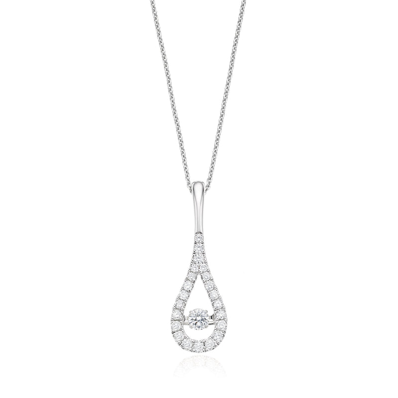 18ct White Gold Round Brilliant Cut with 0.60 CARAT tw of Diamond Pendant
