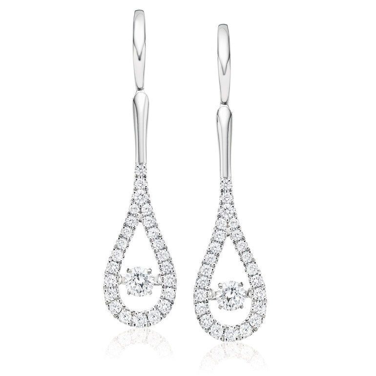 18ct White Gold Round Brilliant Cut with 0.90 CARAT tw of Diamonds Earrings