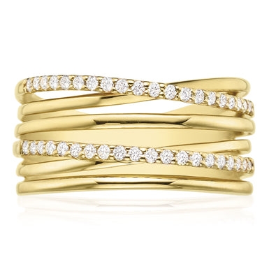 9ct Yellow Gold Round Brilliant Cut with 1/4 CARAT tw of Diamonds Ring