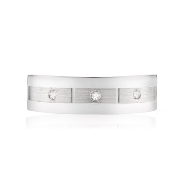 Sterling Silver Round Brilliant Cut Diamond Set Ring