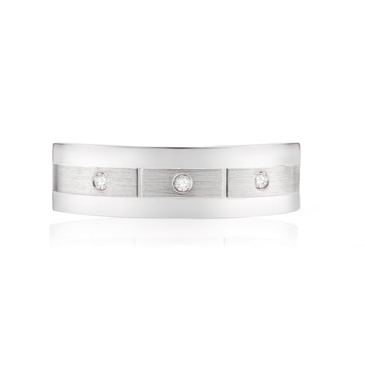 Sterling Silver Round Brilliant Cut Diamond Set Ring