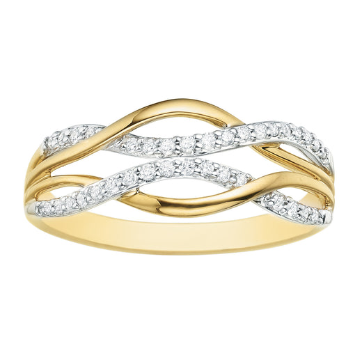 9ct Two Tone Gold Round Brilliant Cut with 0.15 CARAT tw of Diamonds Ring