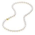9ct Yellow Gold 7-7.5mm White Cultured Freshwater pearl Goldballs 50cm Necklace