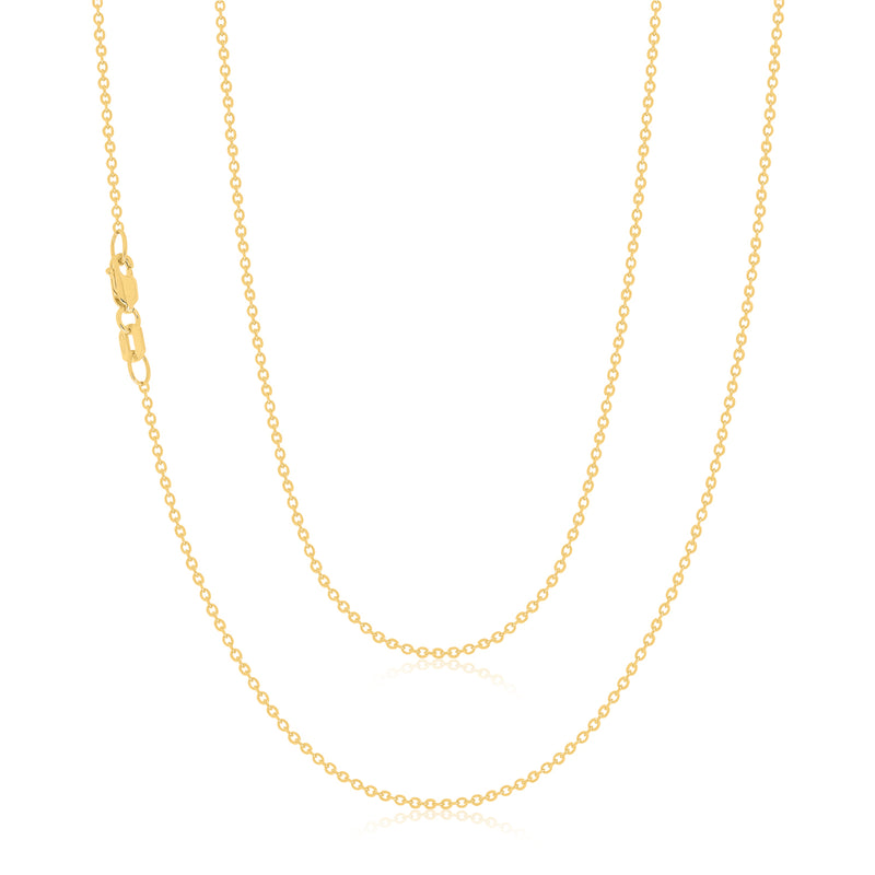 9ct Yellow Gold 45cm Cable Chain