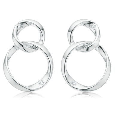 Sterling Silver Diamond Set Earrings