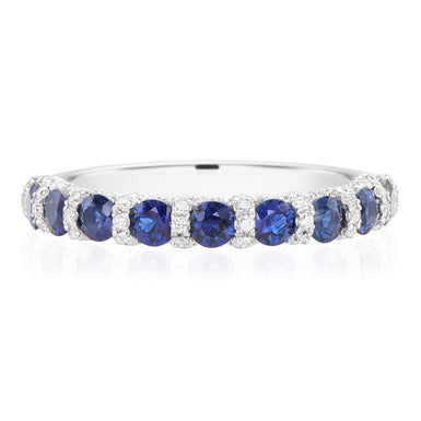 Vera Wang Love 18ct White Gold Ring Sapphire with 0.40 CARAT tw of Round Cut Diamonds Ring