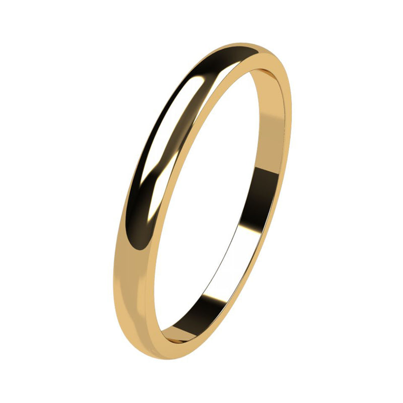 9ct Yellow Gold 2.5mm Flat Radious Ring