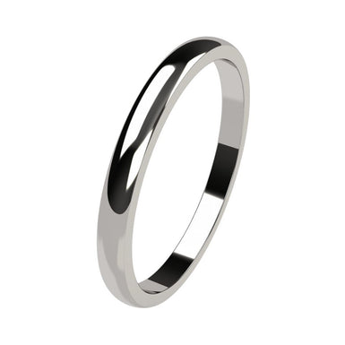 9ct White Gold 3mm Flat Radious Ring