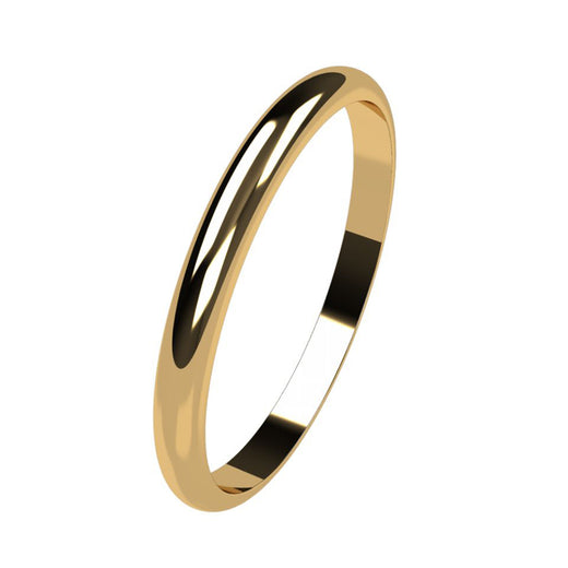9ct Yellow Gold 2.5mm High Dome Ring