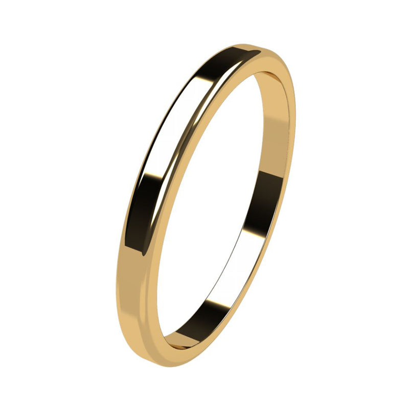 18ct Yellow Gold 3mm Flat Round Edge Ring