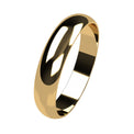 9ct Yellow Gold 4mm Low Dome Ring