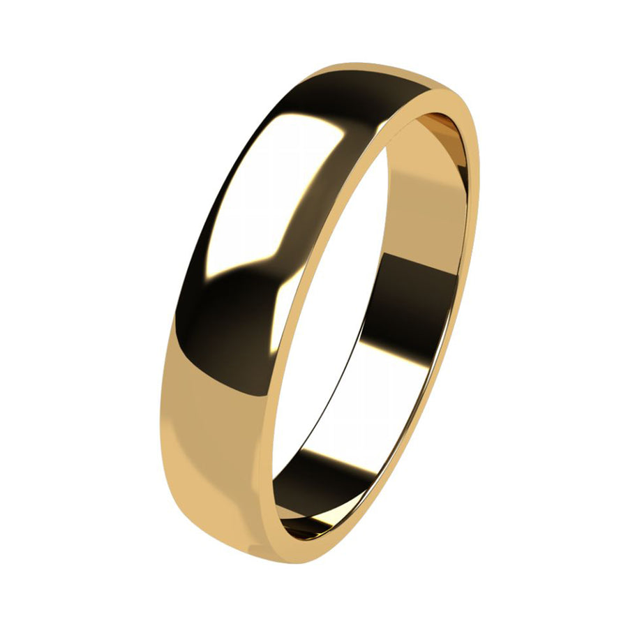 9ct Yellow Gold 5mm Flat Radious Ring