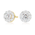 Halo 18ct Yellow Gold Round Brilliant Cut with 0.70 CARAT tw of Diamonds Earrings