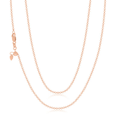 9ct Rose Gold 45-50cm Adjustable Round Belcher Chain