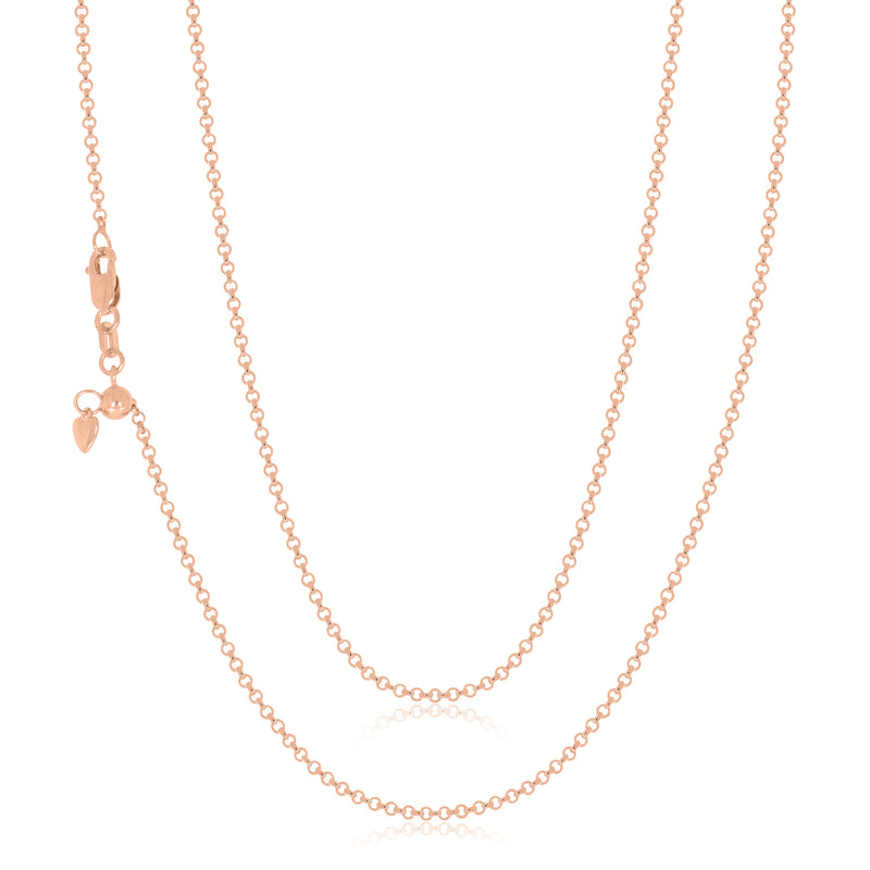 9ct Rose Gold 45-50cm Adjustable Round Belcher Chain