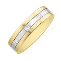 9ct Two Tone Gold with Diamond Set Ring