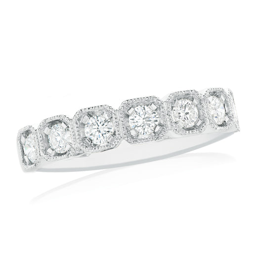 18ct White Gold Round Brilliant Cut with 1/2 CARAT tw of Diamonds Ring