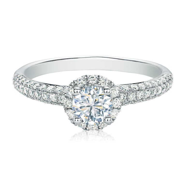 Forevermark 18ct White Gold Round Cut with 1 CARAT tw of Diamonds Ring