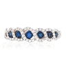18ct White Gold Round Brilliant Cut Sapphire with 1/4 Carat tw of Diamonds Ring