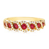 18ct Yellow Gold Round Brilliant Cut Ruby with 1/4 CARAT tw of Diamonds Ring